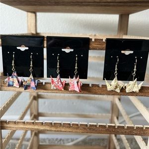 Origami bird earrings